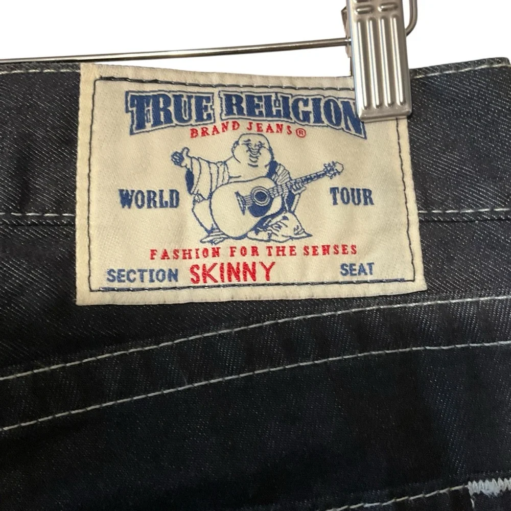 TRUE RELIGION sz 31 Men’s Skinny Jeans No Flap 5 Pocket Dark Wash